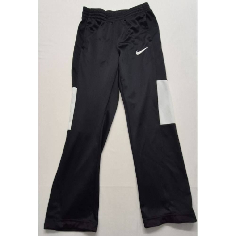 Nike Dri-fit women's black athletic track pants drawstring white blocking‎ SM
